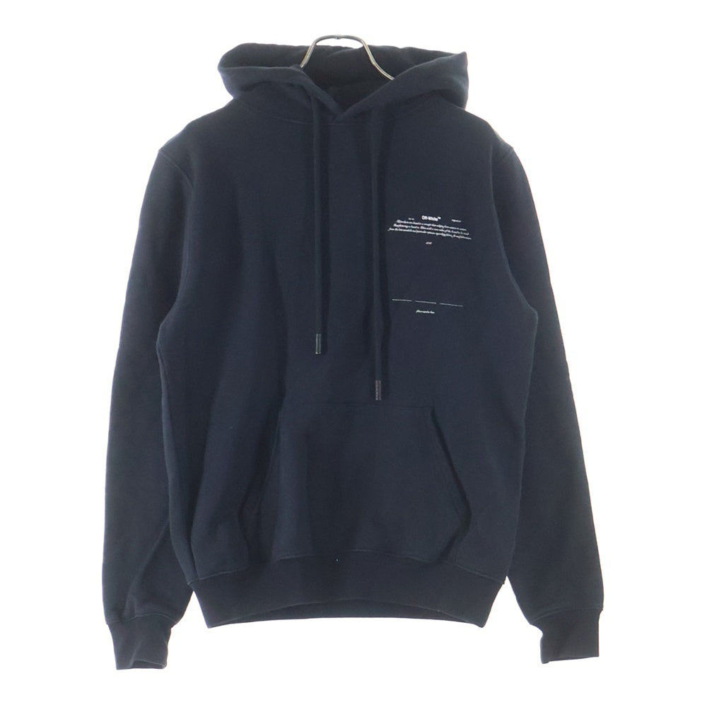 OFF-WHITE(オフホワイト) ロゴプリント プルオーバースウェットパーカー フーディー ブラック OMBB032S