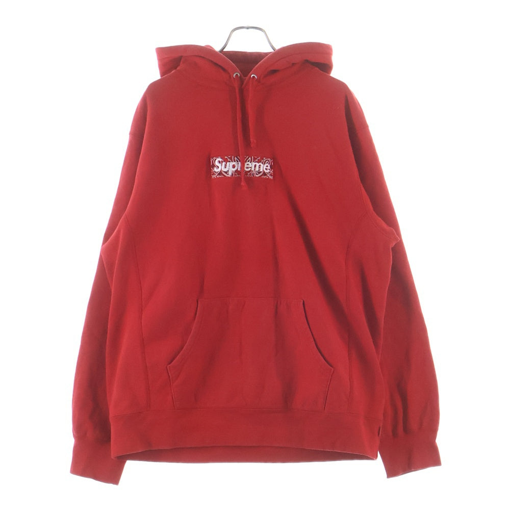 SUPREME(シュプリーム) 19AW Bandana Box Logo Hooded Sweatshirt バンダナボックスロゴ プルオーバーパーカー フーディー レッド