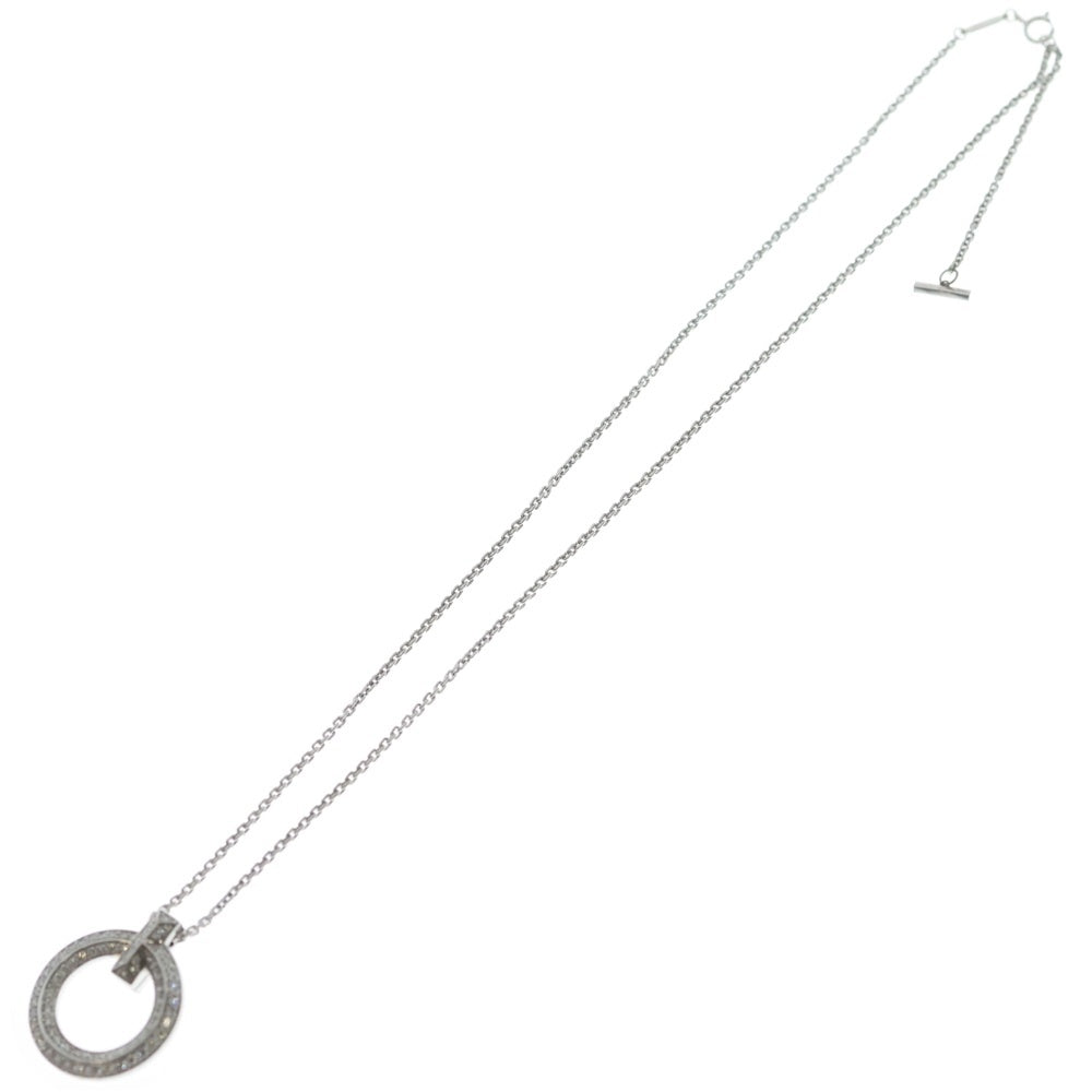 TIFFANY & Co.(ティファニー) Tワン サークル ネックレス Au750 K18 WG ホワイトゴールド 0.72ct ペンダント