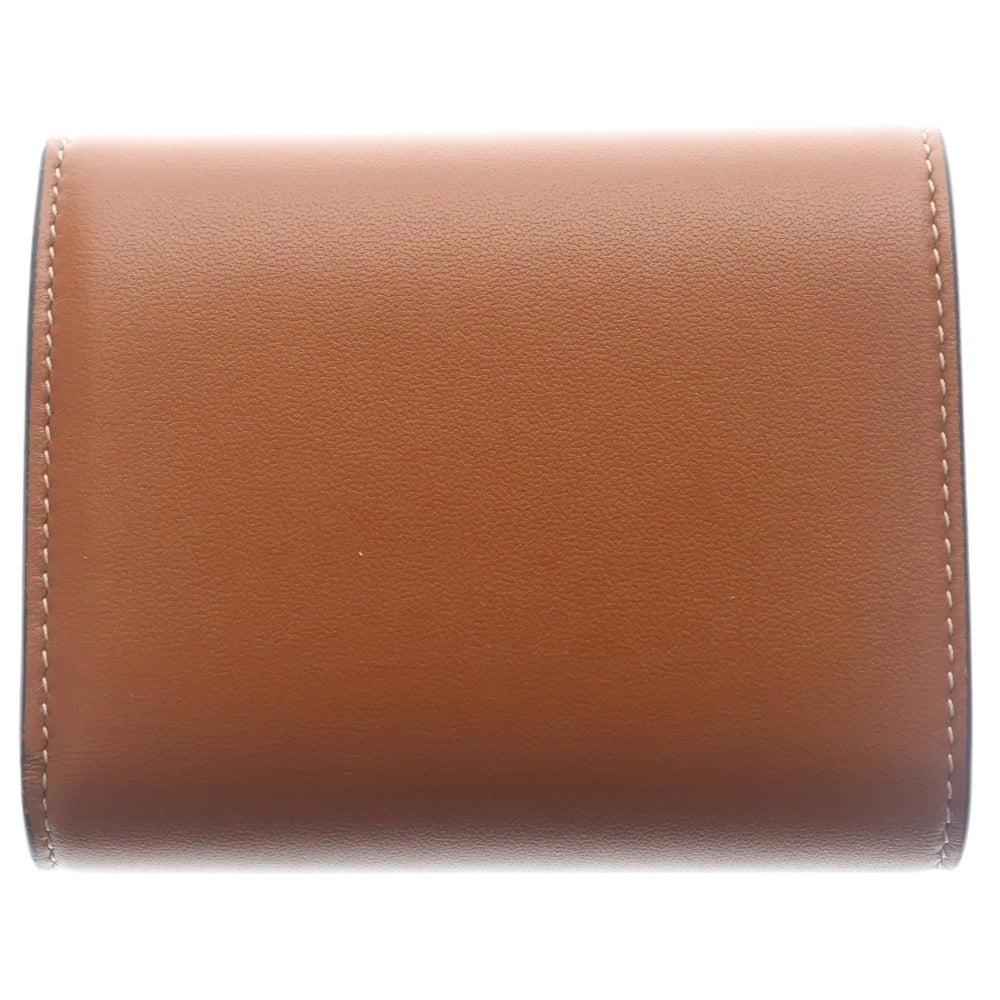 CELINE(セリーヌ) トリオンフ 三つ折り財布 コンパクトウォレット コインケース ブラウン レザー ゴールド金具 レディース