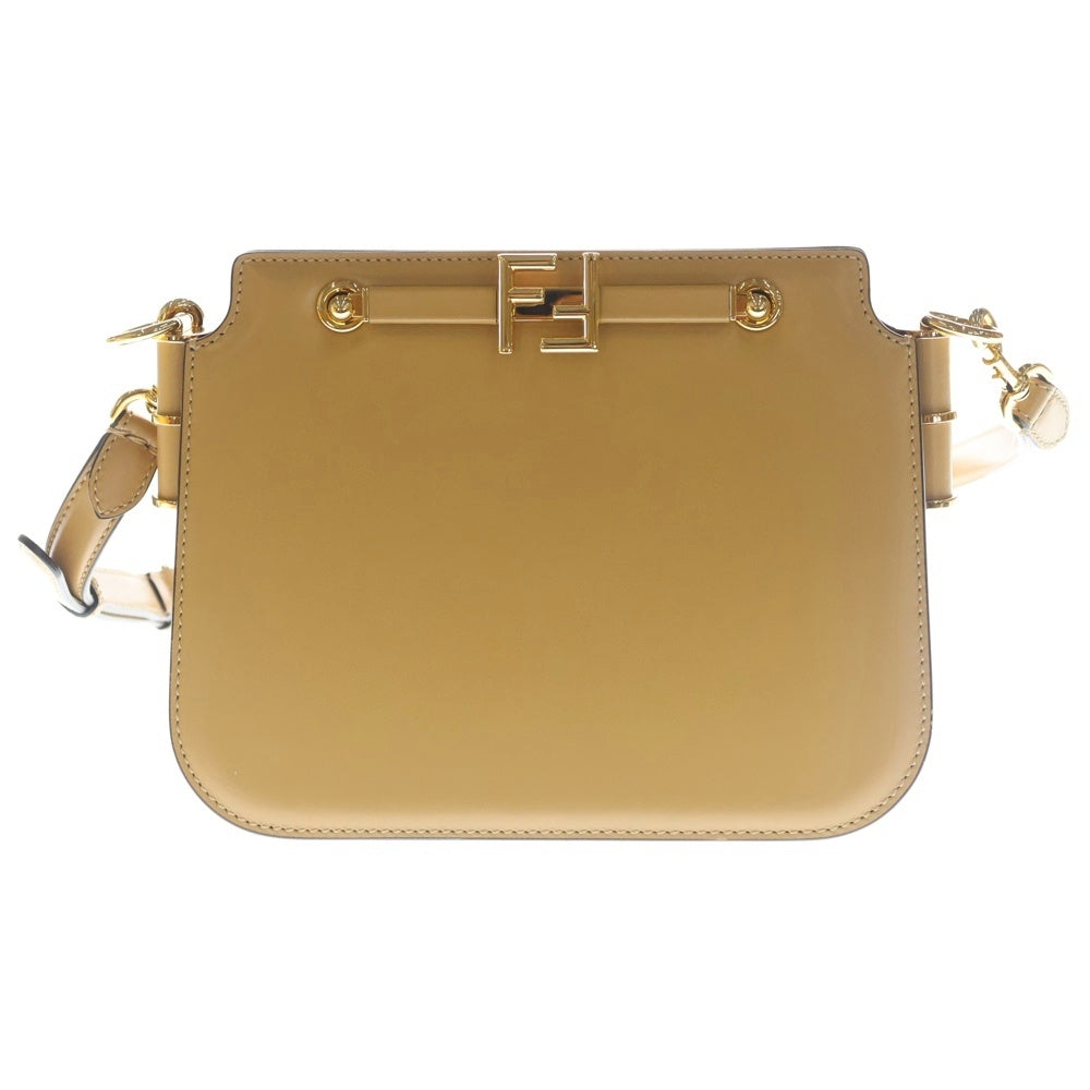 FENDI(フェンディ) タッチ ショルダーバッグ ブラウン ベージュ レザー 8BT349 ゴールド金具 レディース
