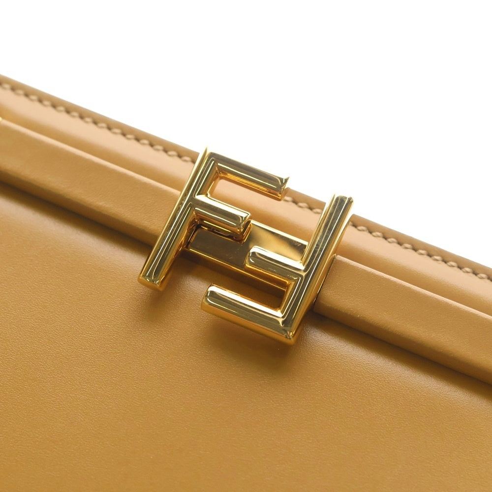 FENDI(フェンディ) タッチ ショルダーバッグ ブラウン ベージュ レザー 8BT349 ゴールド金具 レディース