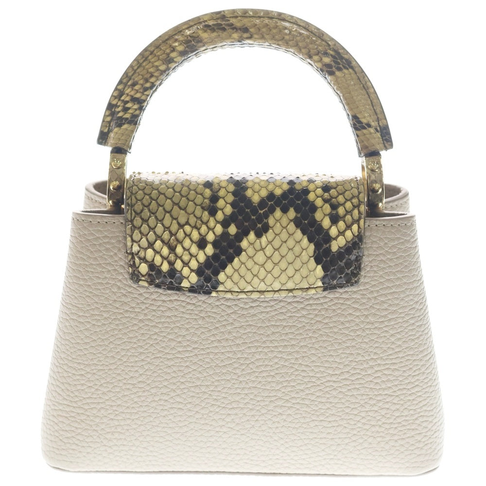 LOUIS VUITTON(ルイヴィトン) カプシーヌミニ 2wayバッグ ハンドバッグ ショルダーバッグ ベージュ パイソンxトリヨンレザー ガレ N81258 ゴールド金具 レディース