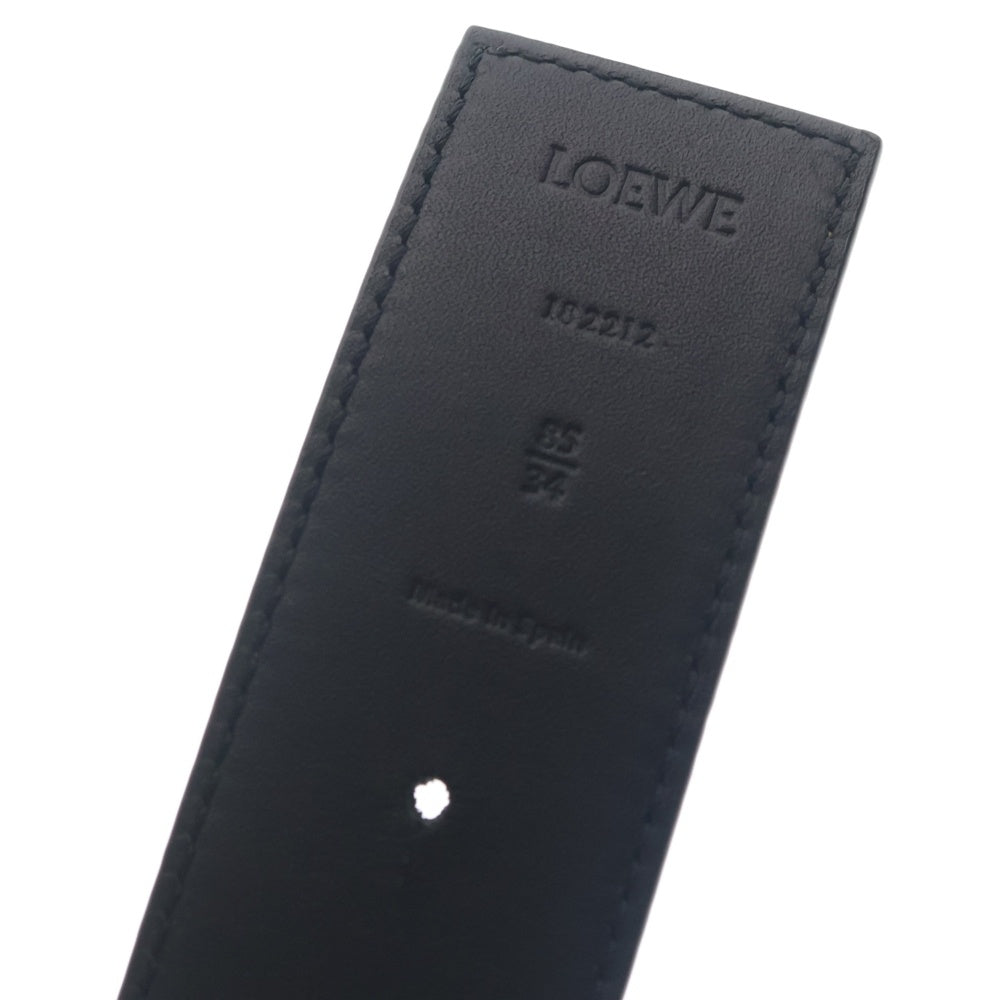 LOEWE(ロエベ) アナグラムロゴ バックル リバーシブル レザー ベルト ゴールド金具 ブラック/ブラウン