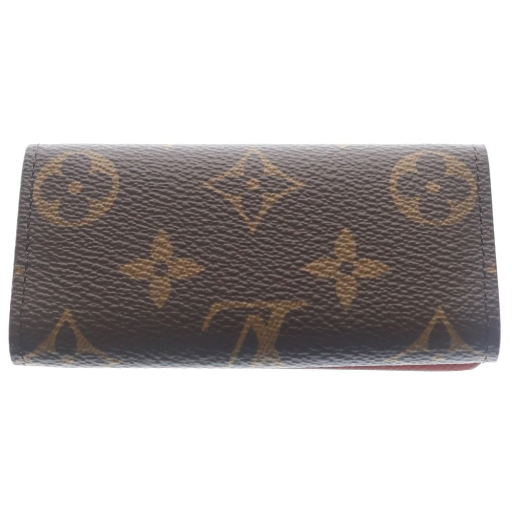 LOUIS VUITTON(ルイヴィトン) モノグラム ミュルティクレ 4 キーケース バッグチャーム キーリング ブラウン×ピンク レザー PVC M25906 ゴールド金具