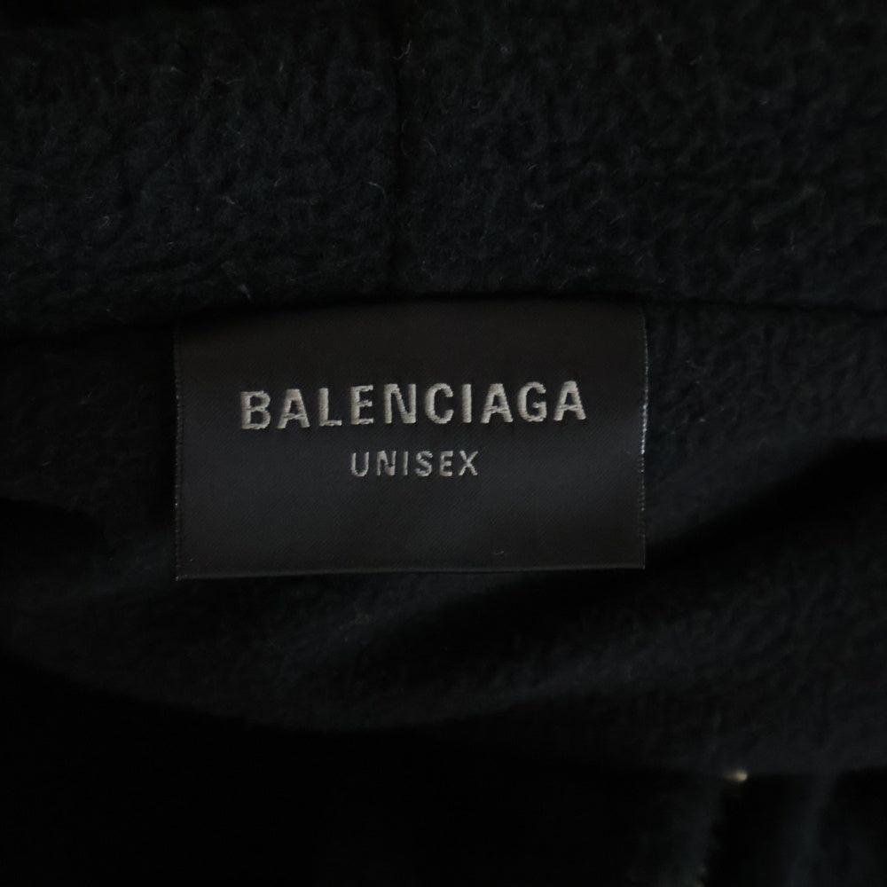 BALENCIAGA(バレンシアガ) pigalle hoodie バック グラフィックプリント フリース ジップアップ パーカー フーディー ブラック 768694