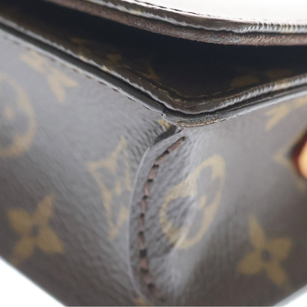 LOUIS VUITTON(ルイヴィトン) モノグラム ウォレット オン チェーン リリー ショルダーバッグ ミニバッグ ブラウン レザー×PVC M82509 ゴールド金具 レディース