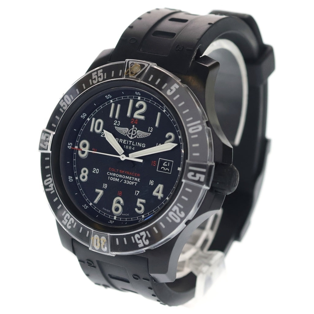 BREITLING(ブライトリング) X74320E4 コルトスカイレーサー 黒文字盤 デイト ブライトライト×ラバー/QZ クォーツ 腕時計