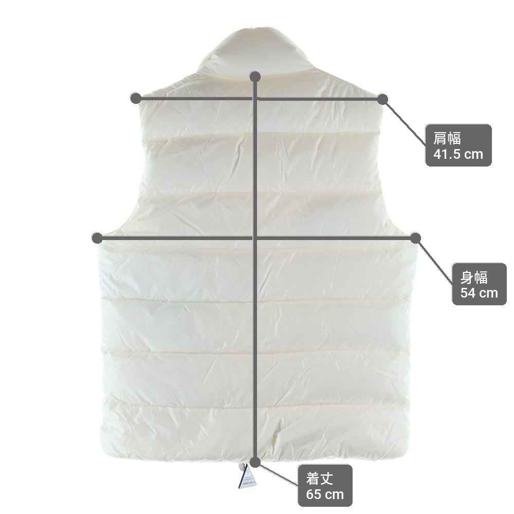 MONCLER(モンクレール) 22AW TIBB ワッペンロゴ ジップアップ ダウンベスト ホワイト H20911A00096 68950