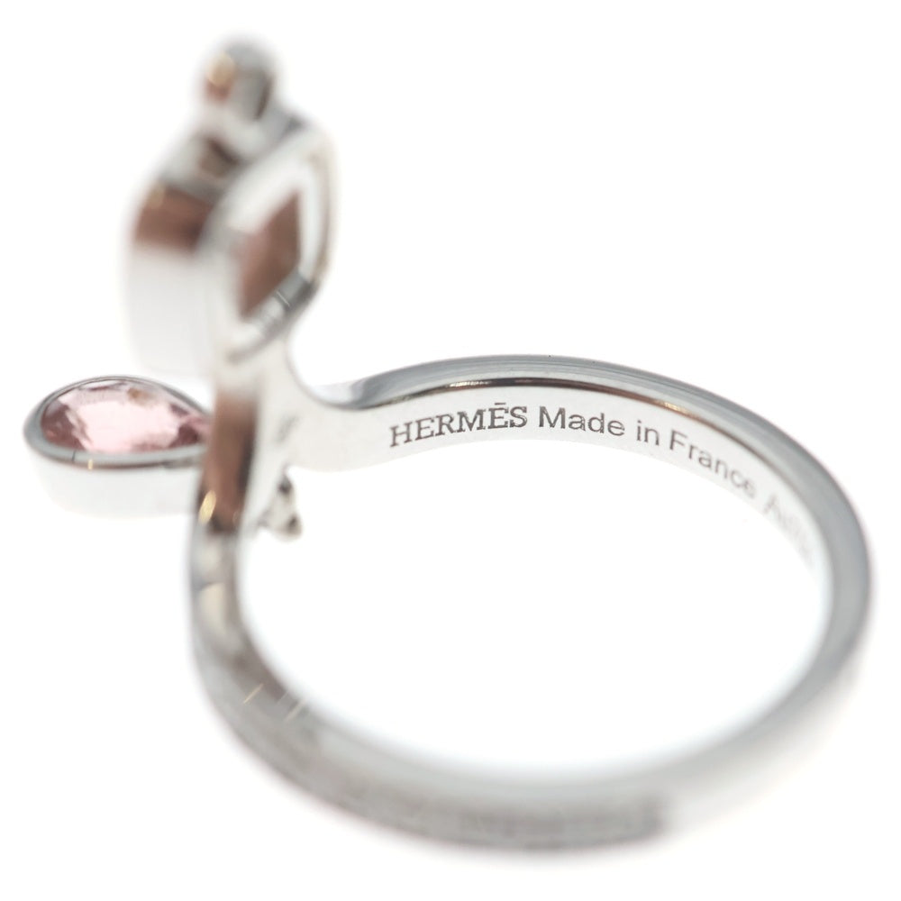 HERMES(エルメス) アパラ ダイヤリング オパール×トルマリン 指輪 シルバー×ピンク 0.57ct Au750WG #52 レディース