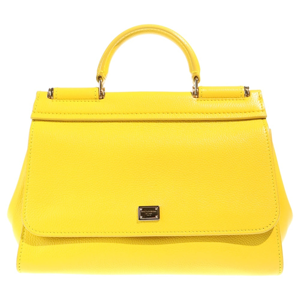 DOLCE & GABBANA(ドルチェアンドガッバーナ) シシリー ハンドバッグ ショルダーバッグ イエロー レザー レディース