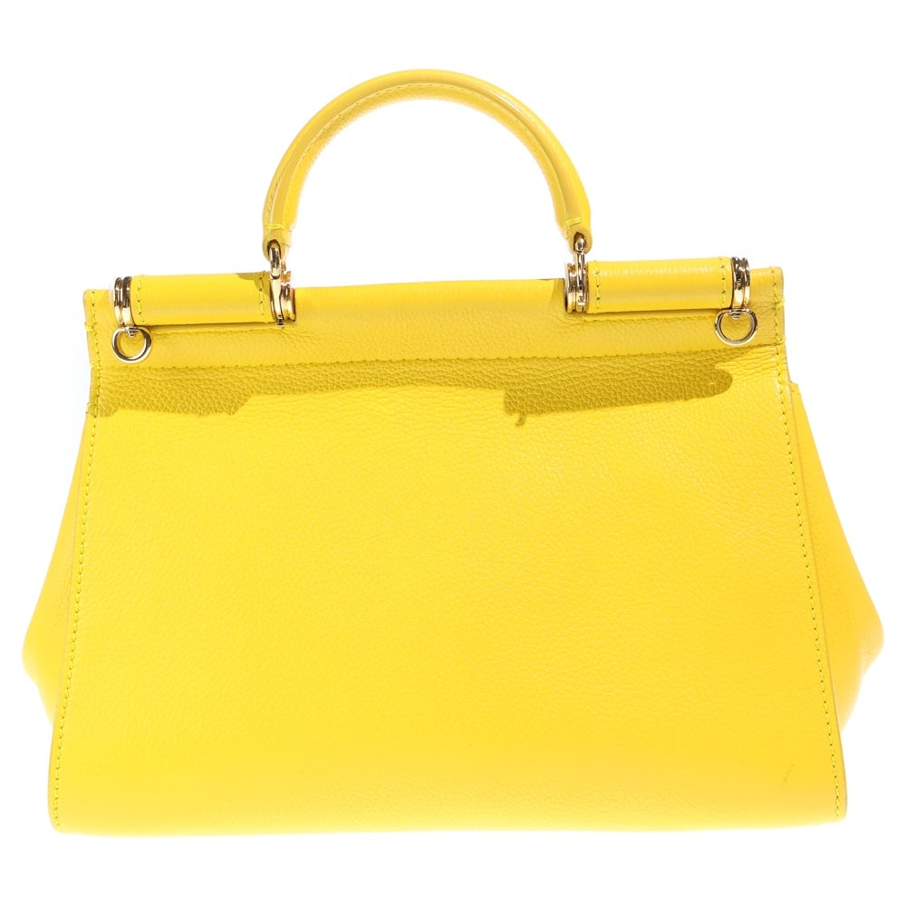 DOLCE & GABBANA(ドルチェアンドガッバーナ) シシリー ハンドバッグ ショルダーバッグ イエロー レザー レディース