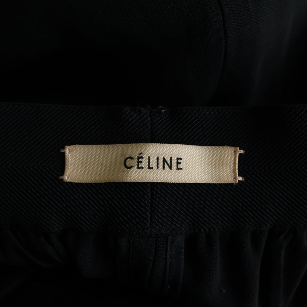 CELINE(セリーヌ) サイドライン レーヨン アセテート イージー テーパードパンツ ブラック レディース