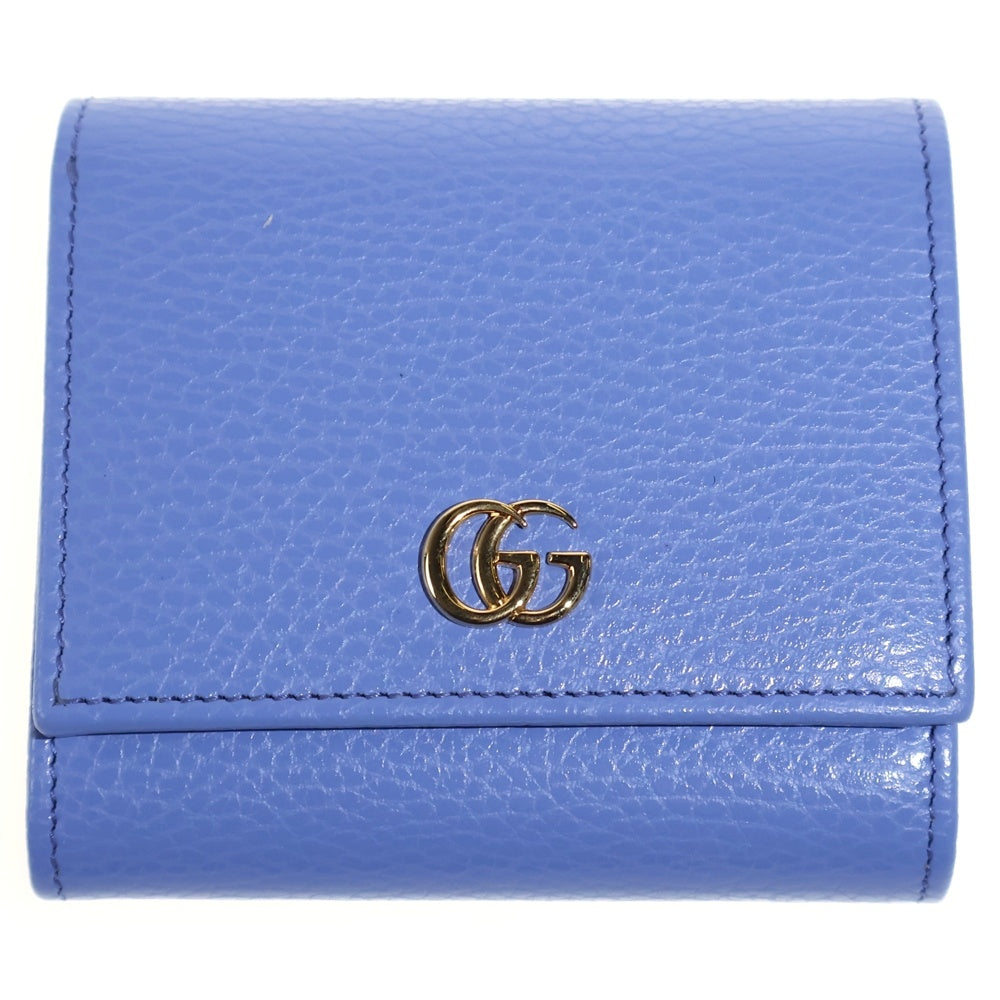 GUCCI(グッチ) GGマーモント 二つ折り財布 三つ折り財布 コインケース ブルーパープル×ピンク レザー 598587 ゴールド金具 レディース