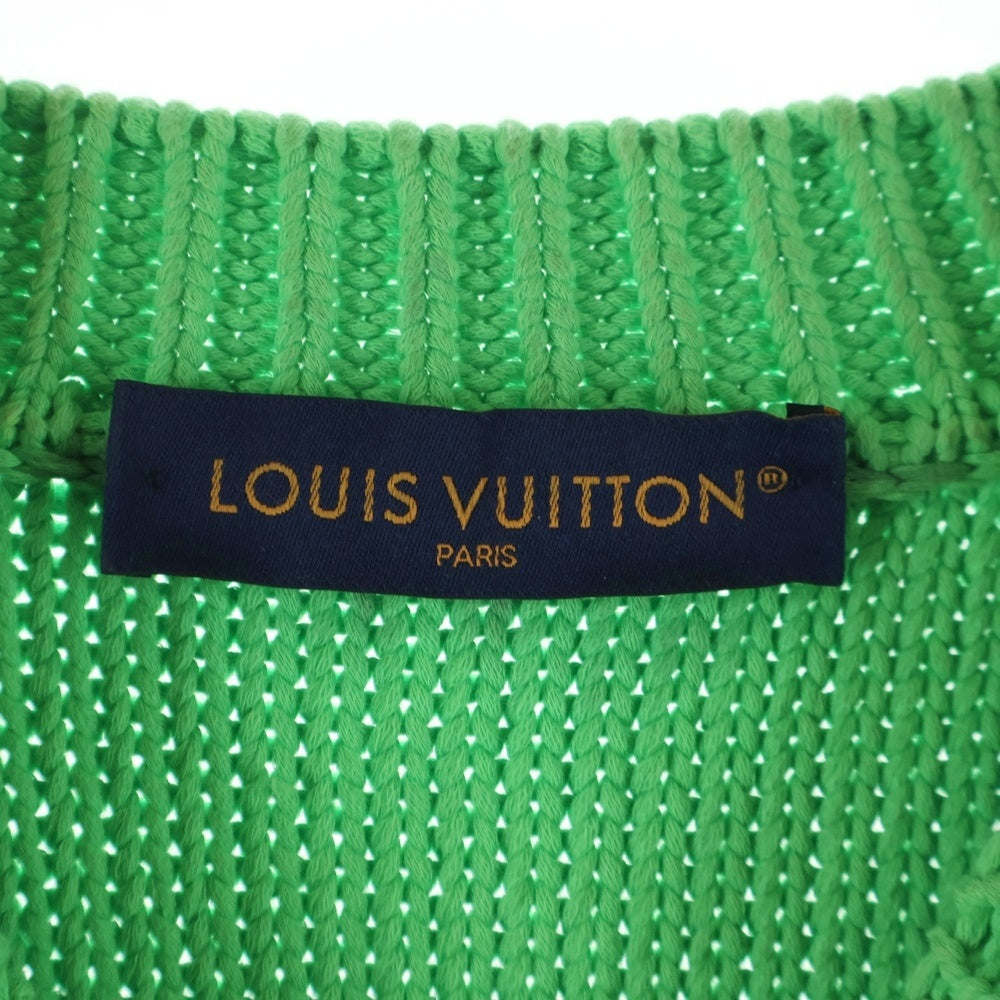 LOUIS VUITTON(ルイヴィトン) 23AW LVロゴプレート クルーネック プルオーバー 長袖ニット セーター グリーン RM232 Y84 HPN60W