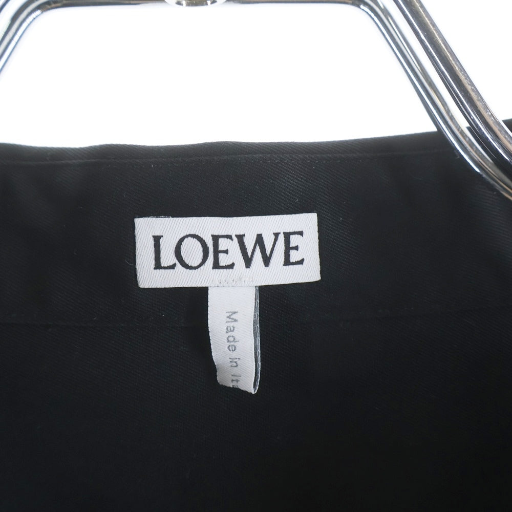 LOEWE(ロエベ) Anagram Pocket Shirt アナグラムロゴ刺繍 ポケット 長袖シャツ ブラック H526Y05X82