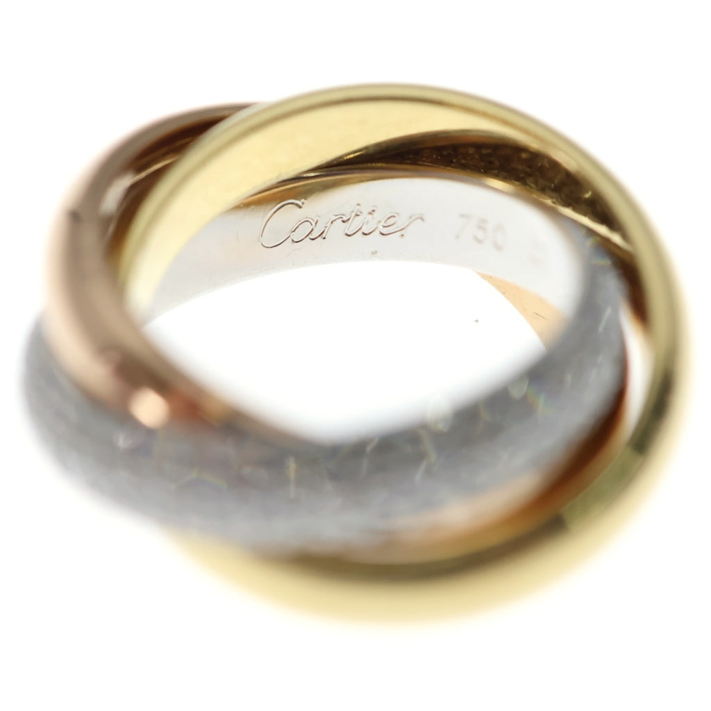 Cartier(カルティエ) トリニティ クラシック セミパヴェダイヤ リング ゴールド×ピンクゴールド×ホワイトゴールド Au750 #47 レディース
