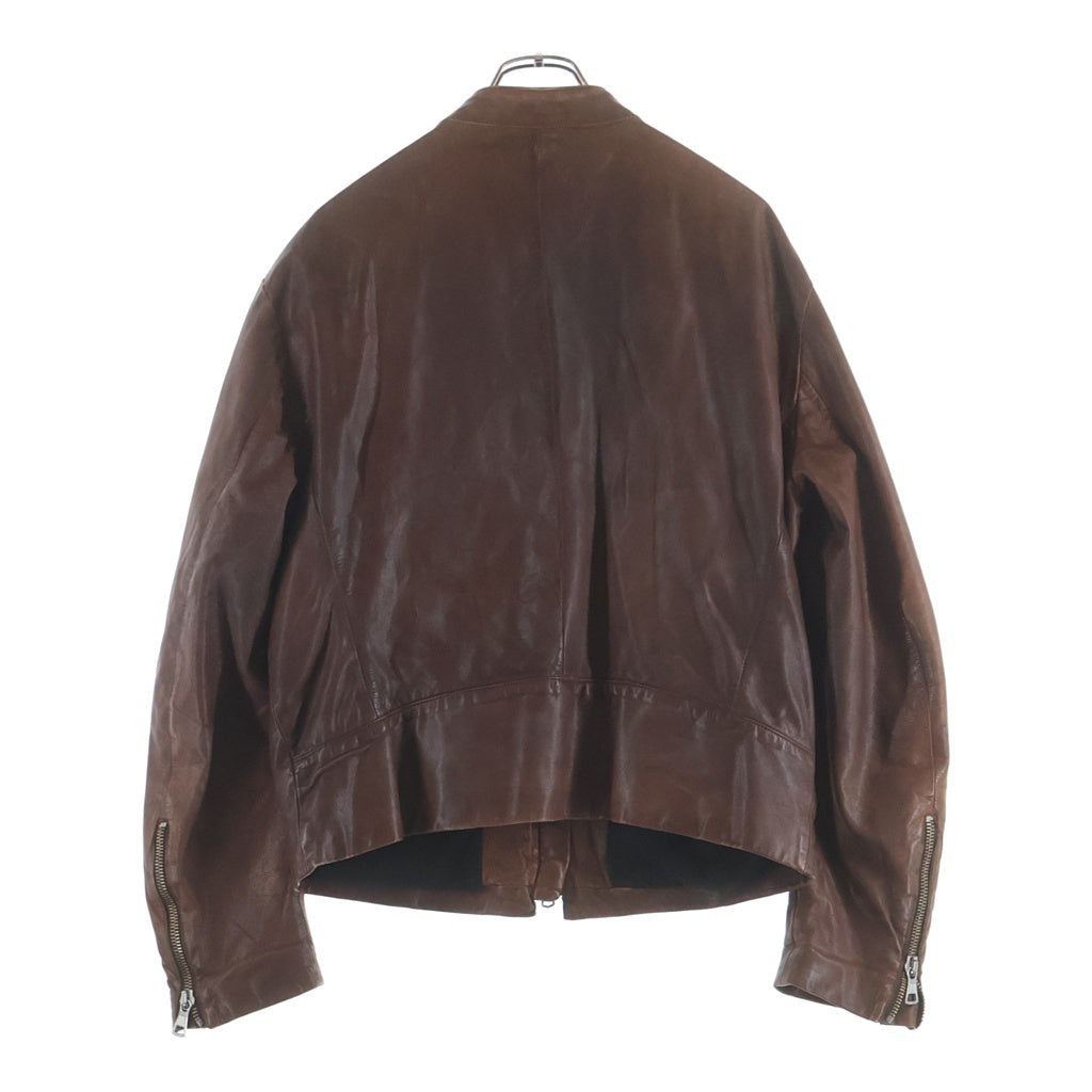 Maison Martin Margiela(メゾンマルタンマルジェラ) 04AW 八の字 5ジップ カウレザー シングル ライダース ジャケット ブラウン 30 PK019