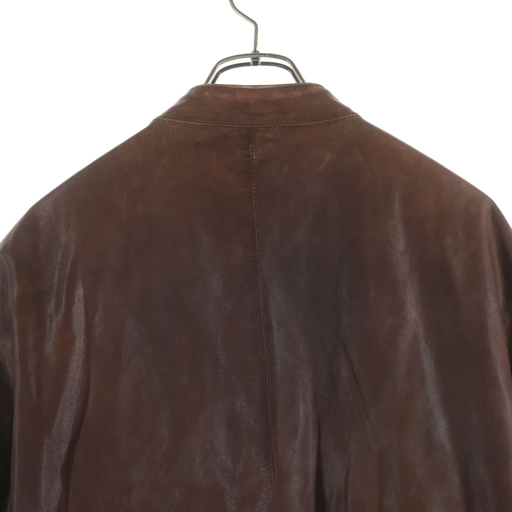 Maison Martin Margiela(メゾンマルタンマルジェラ) 04AW 八の字 5ジップ カウレザー シングル ライダース ジャケット ブラウン 30 PK019