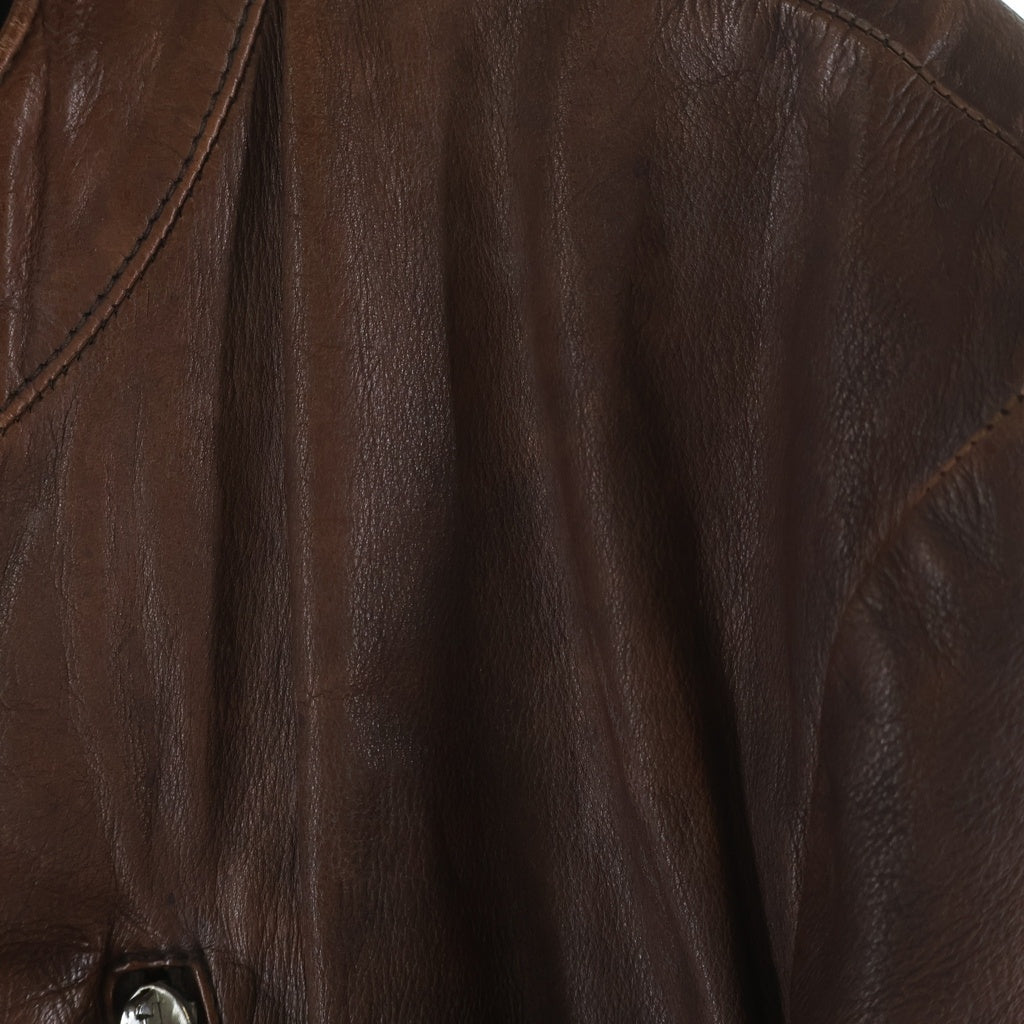Maison Martin Margiela(メゾンマルタンマルジェラ) 04AW 八の字 5ジップ カウレザー シングル ライダース ジャケット ブラウン 30 PK019