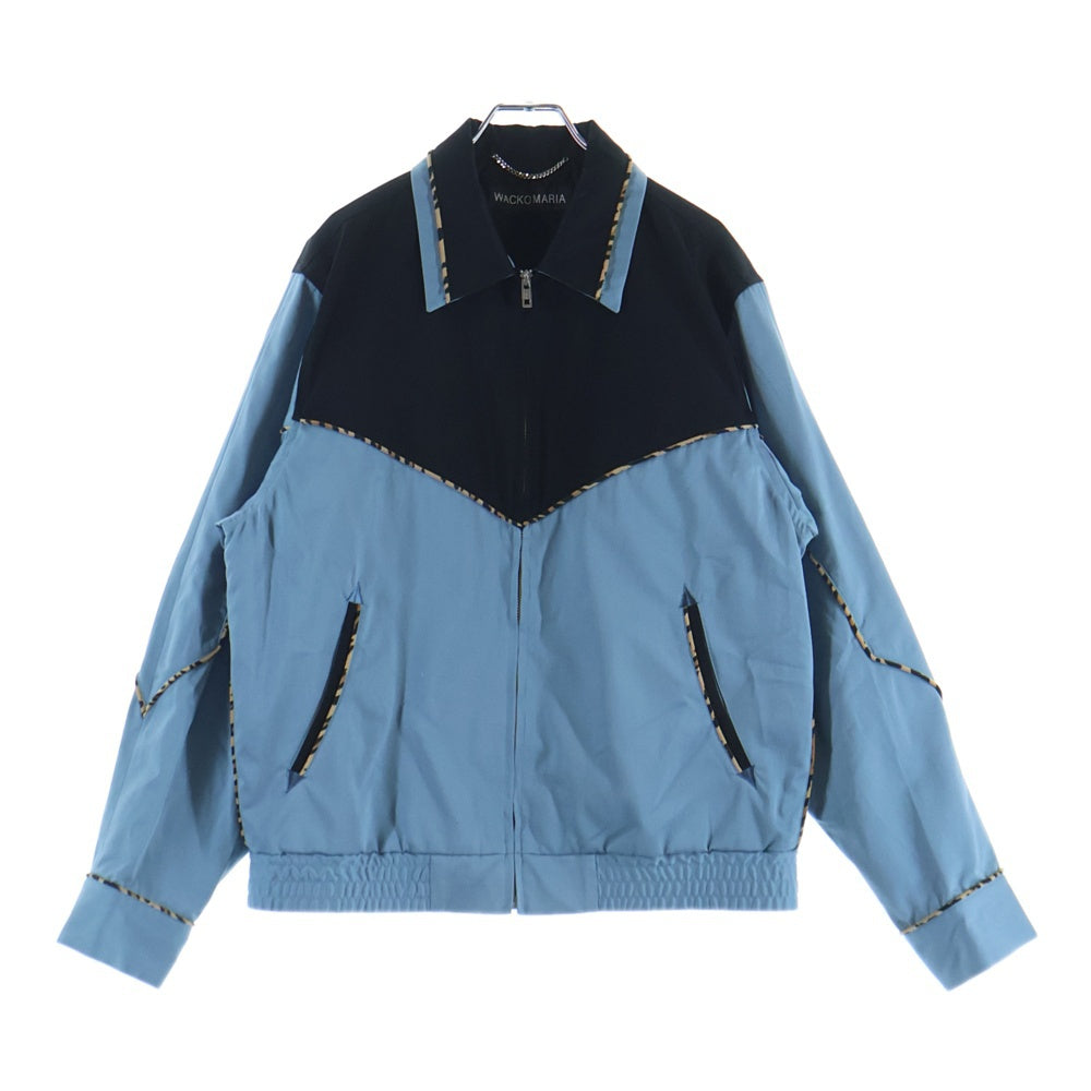 WACKO MARIA(ワコマリア) 26SS WESTERN JACKET (TYPE-2) レオパード柄 パイピング ジップアップ ウエスタンジャケット ブルー 26SS-WMO-BL09