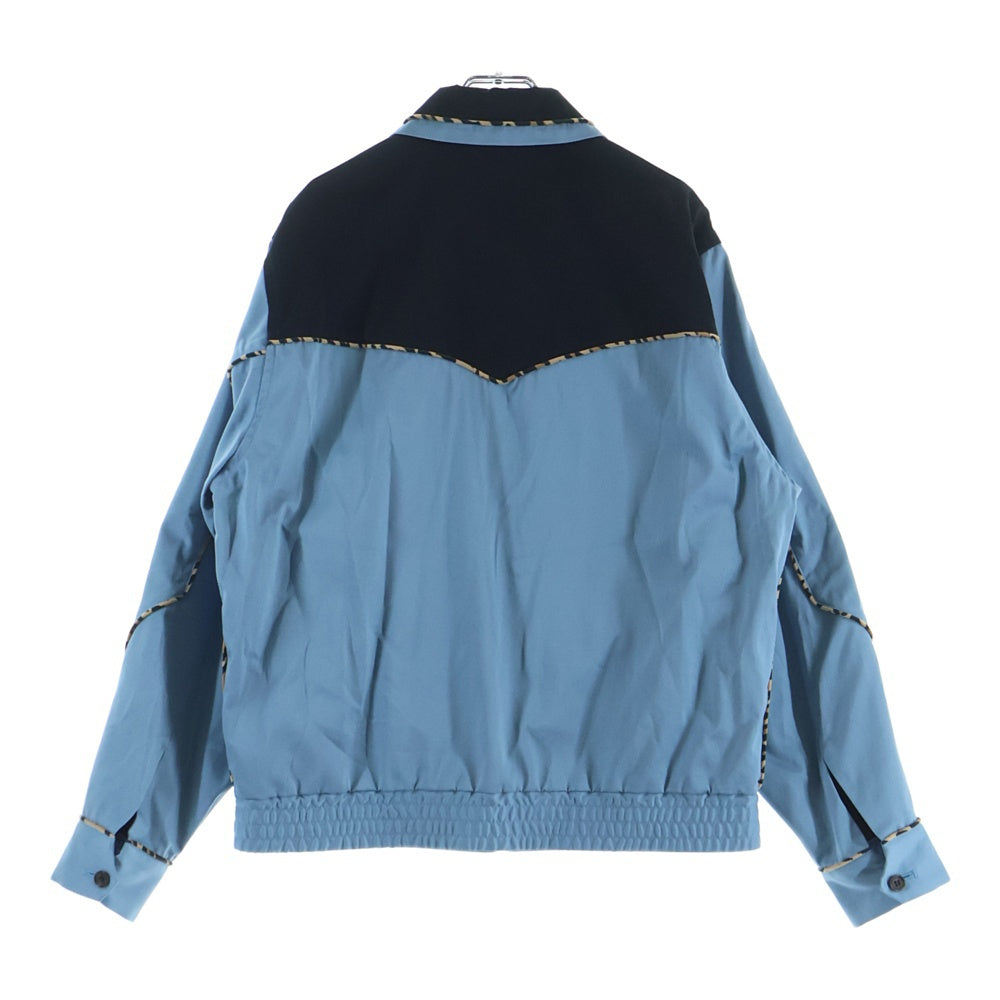WACKO MARIA(ワコマリア) 26SS WESTERN JACKET (TYPE-2) レオパード柄 パイピング ジップアップ ウエスタンジャケット ブルー 26SS-WMO-BL09