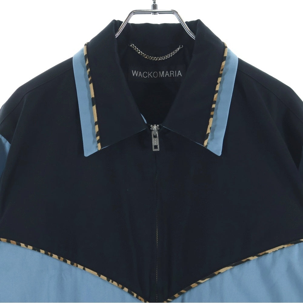 WACKO MARIA(ワコマリア) 26SS WESTERN JACKET (TYPE-2) レオパード柄 パイピング ジップアップ ウエスタンジャケット ブルー 26SS-WMO-BL09