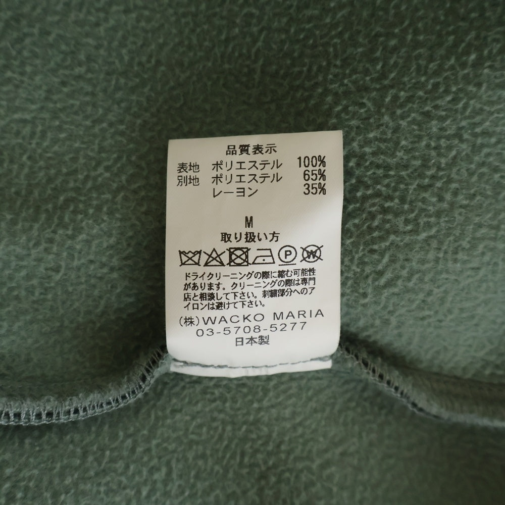 WACKO MARIA(ワコマリア) CHECK FLEECE SHIRT JACKET(TYPE-2) チェック総柄 ロゴ刺繍 フリース シャツジャケット グリーン