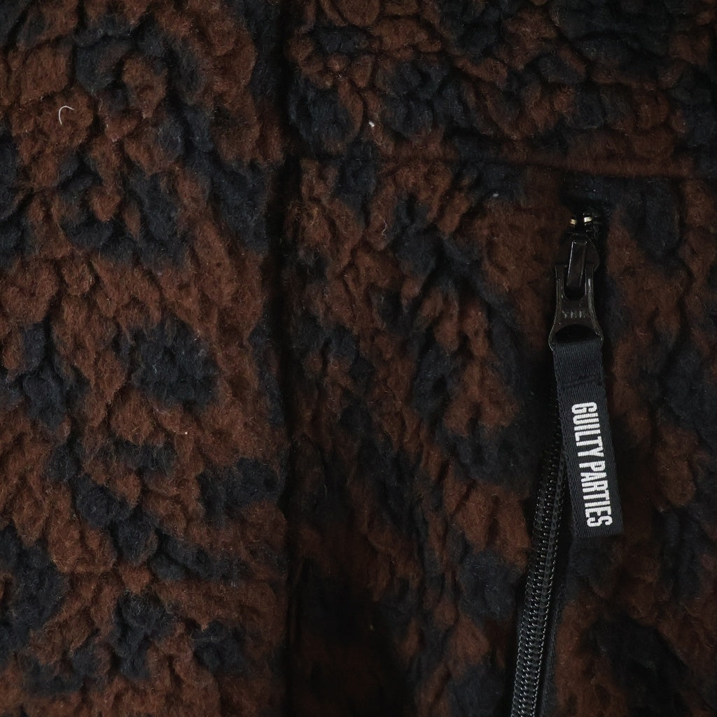WACKO MARIA(ワコマリア) LEOPARD BOA FLEECE HOODED JACKET レオパード ボア フリース フーデッド ジャケット ブラウン