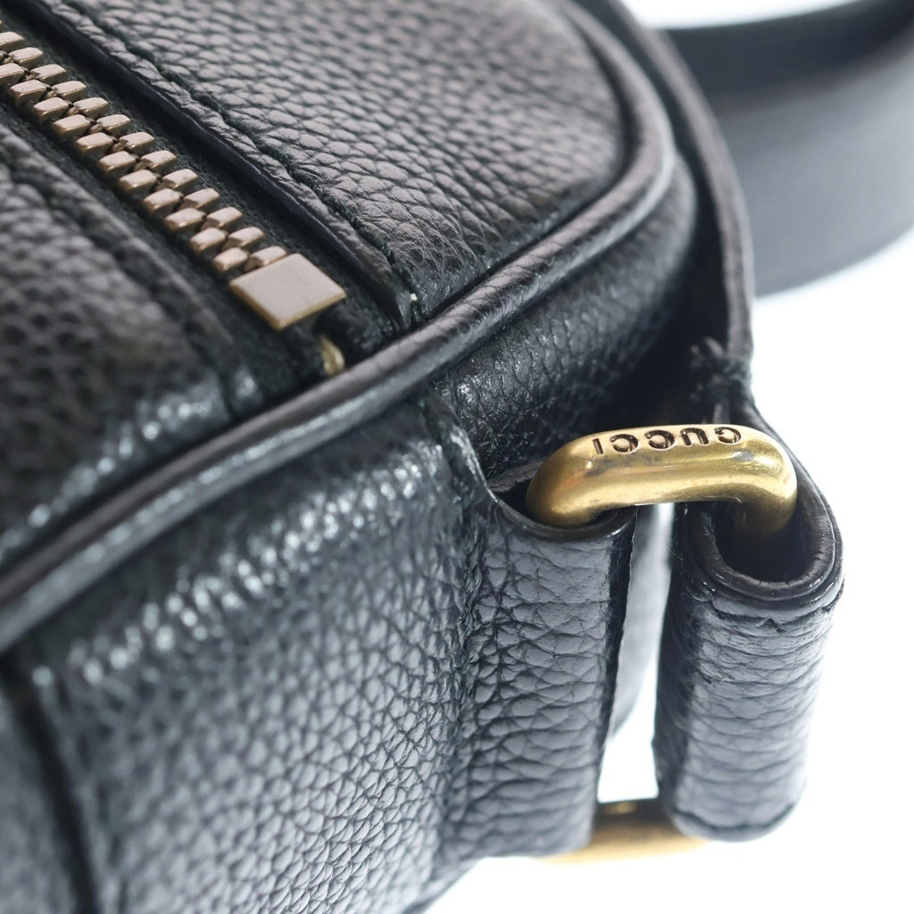 GUCCI(グッチ) シェリーライン ショルダーバッグ ミニバッグ ブラック レザー 574803 ゴールド金具