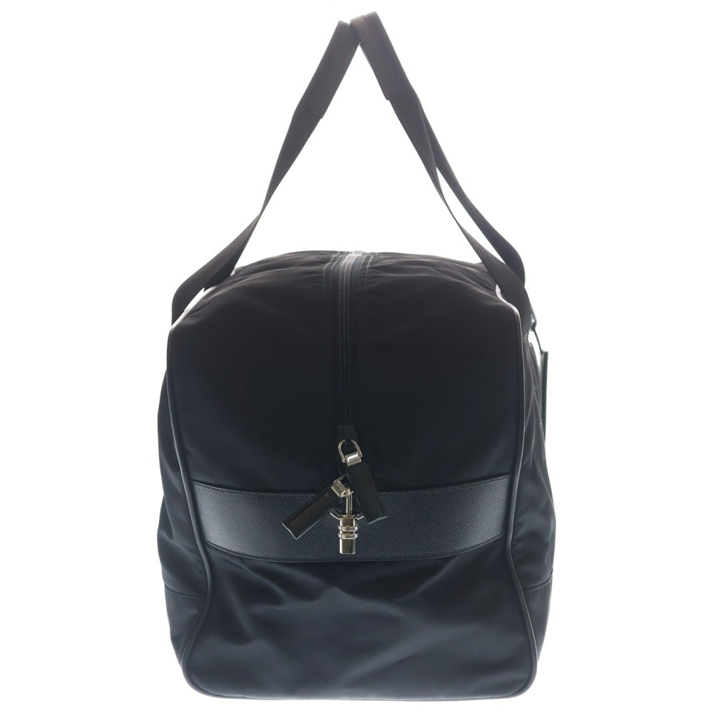 PRADA(プラダ) ボストンバッグ トラベルバッグ ショルダーバッグ ハンドバッグ ブラック ナイロン×レザー 2VC033 シルバー金具
