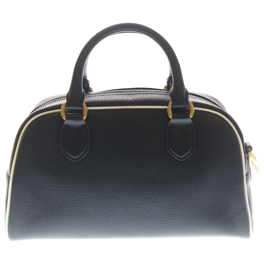 GUCCI(グッチ) ×adidas アディダス ミニダッフル レザー2WAY ハンド ショルダーバッグ ゴールド金具 ブラック 702397 レディース