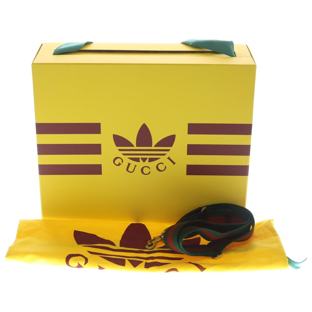 GUCCI(グッチ) ×adidas アディダス ミニダッフル レザー2WAY ハンド ショルダーバッグ ゴールド金具 ブラック 702397 レディース