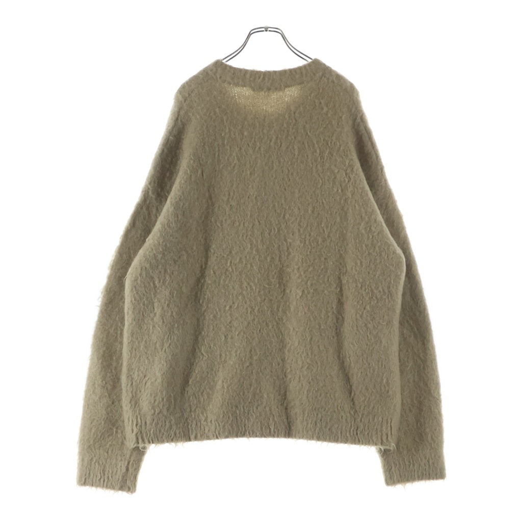 Acne Studios(アクネ ストゥディオズ) モヘア混 クルーネック ニット 長袖カーディガン カーキ FN-MN-KNIT000431