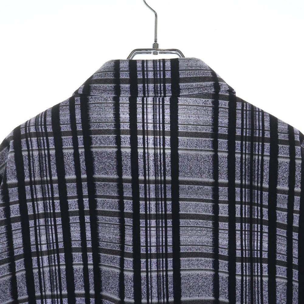 LOUIS VUITTON(ルイヴィトン) 23AW チェック柄 フォトグラフィックプリント オーバーサイズ 長袖 シャツジャケット グレー/ライトブルー RM232 BIC HPS69W