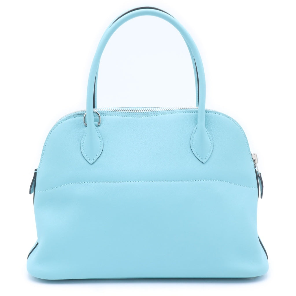 HERMES(エルメス) ボリード27 ブルーアトール スイフト レザー 2WAY ハンド ショルダーバッグ シルバー金具 ライトブルー X刻印 レディース