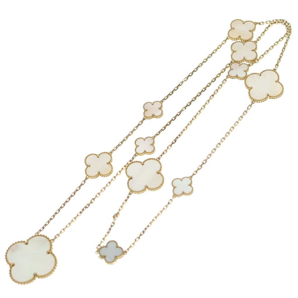 Van Cleef & Arpels(ヴァンクリーフアンドアーペル) マジックアルハンブラ 11モチーフ ロングネックレス マザーオブパール K18YG イエローゴールド VCARD79500 レディース