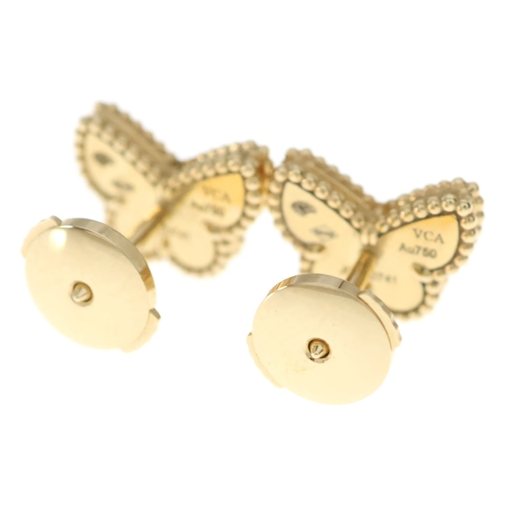 Van Cleef & Arpels(ヴァンクリーフアンドアーペル) スウィートアルハンブラ パピヨン マザーオブパール スタッド ピアス K18YG イエローゴールド VCARN5JM00 レディース