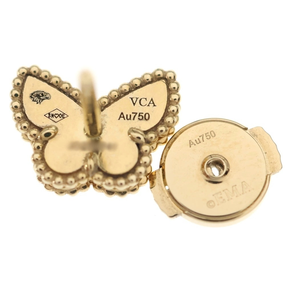 Van Cleef & Arpels(ヴァンクリーフアンドアーペル) スウィートアルハンブラ パピヨン マザーオブパール スタッド ピアス K18YG イエローゴールド VCARN5JM00 レディース