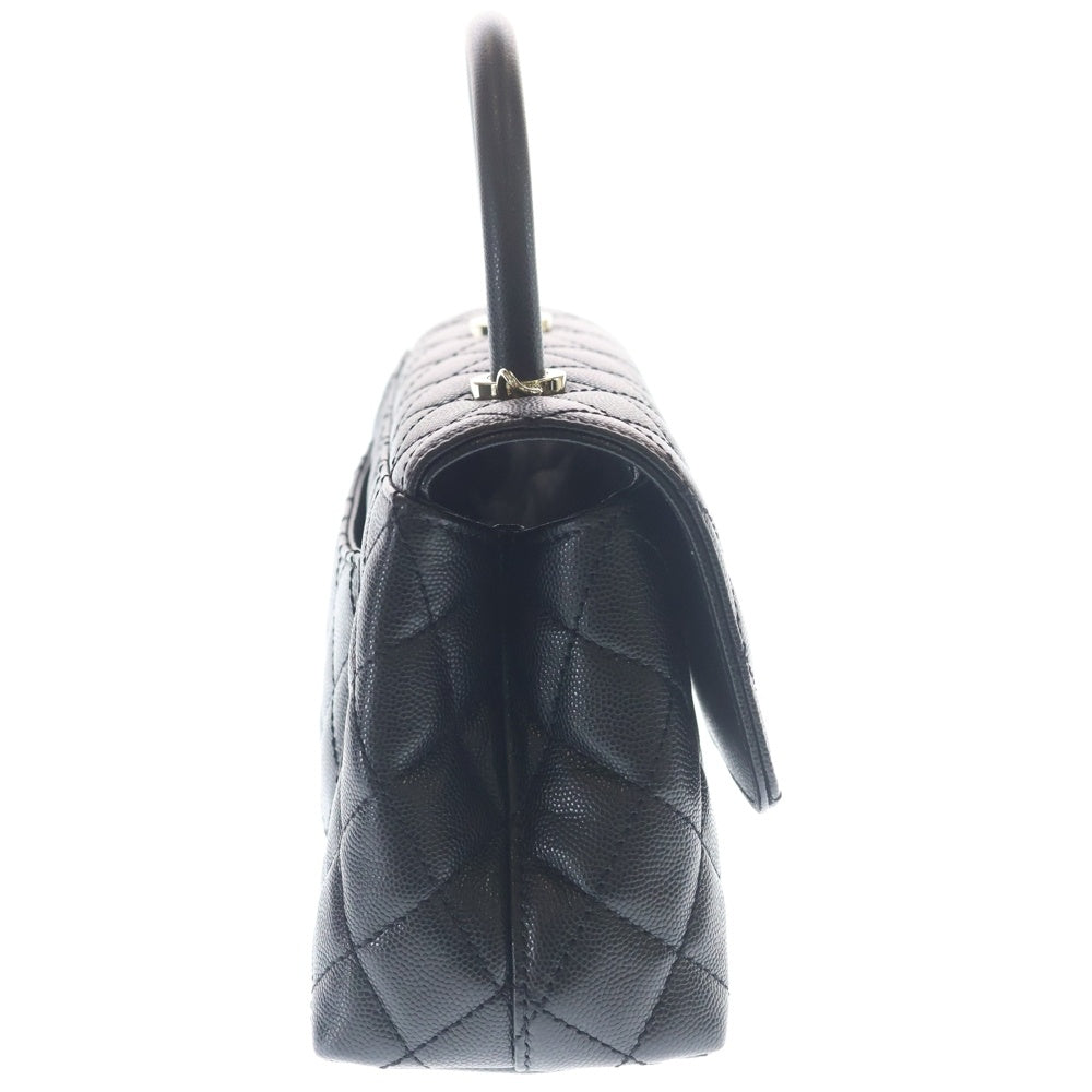 CHANEL(シャネル) ココハンドル24 XS ココマーク キャビアスキン 2WAY レザーハンドバッグ チェーンショルダーバッグ GD金具 ブラック A92990 レディース