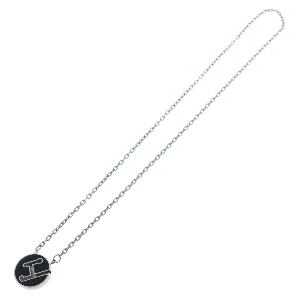 HERMES(エルメス) ラビリンス ネックレス ペンダント チェーン ブラック×シルバー レディース