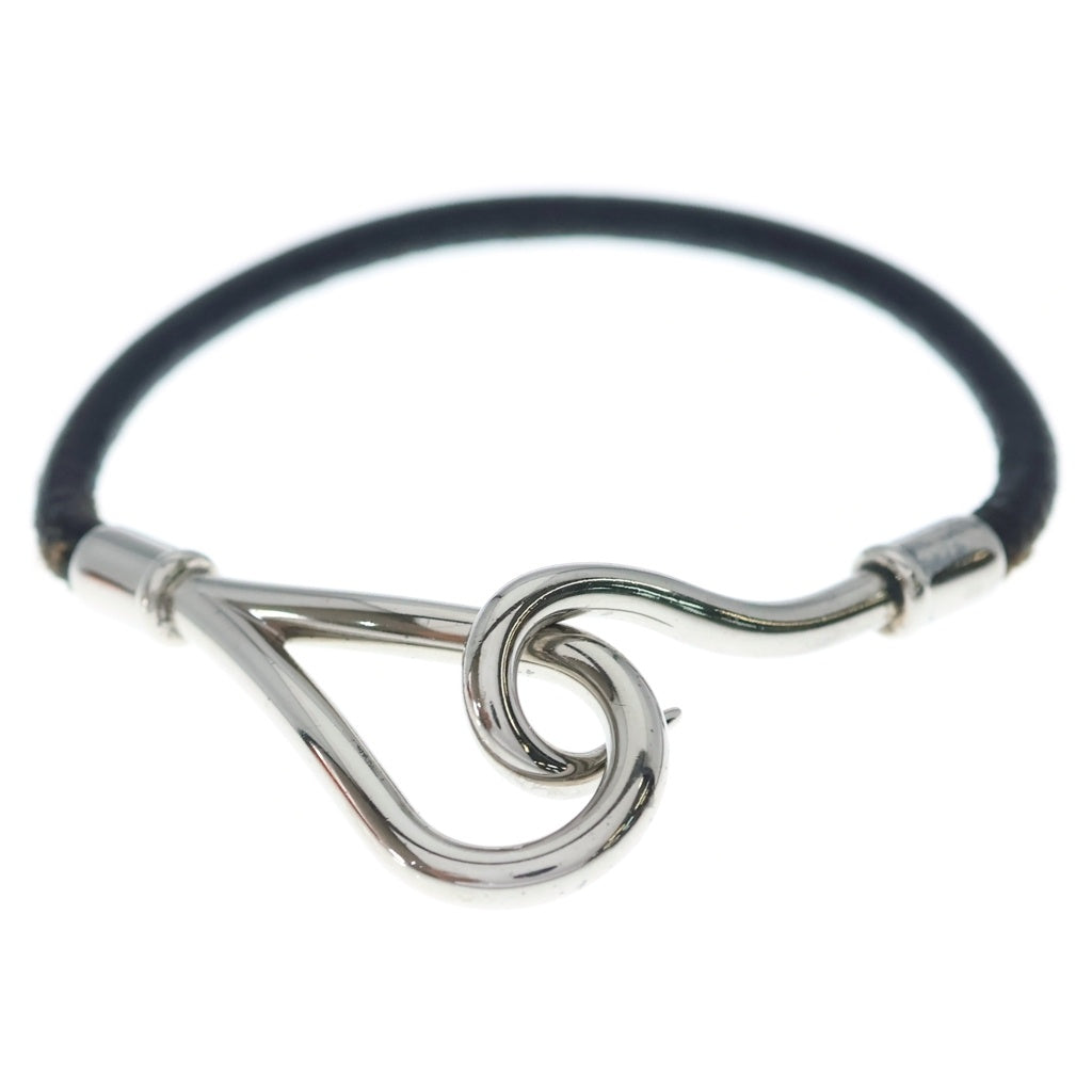 HERMES(エルメス) ジャンボ ブレスレット ブラウン レザー シルバー