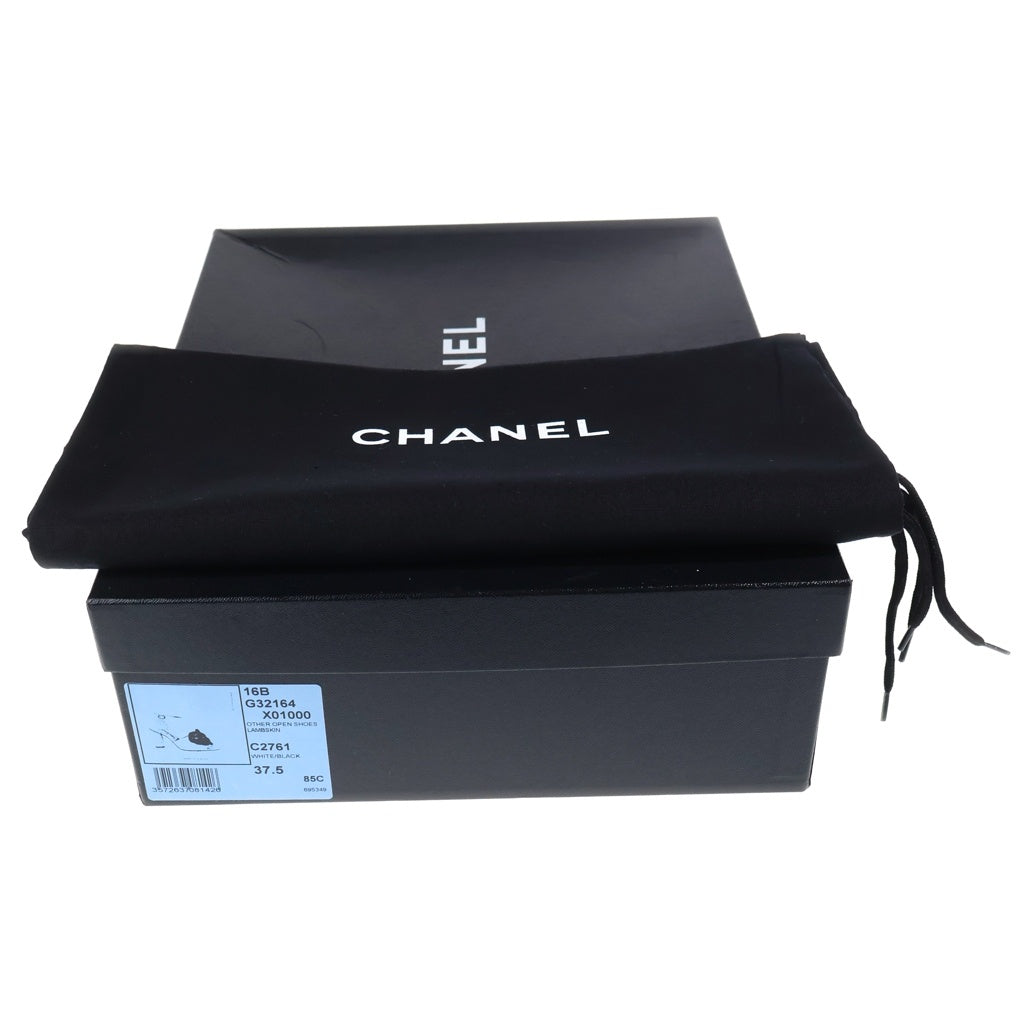 CHANEL(シャネル) カメリア ヒールサンダル ホワイト 37 1/2 レディース