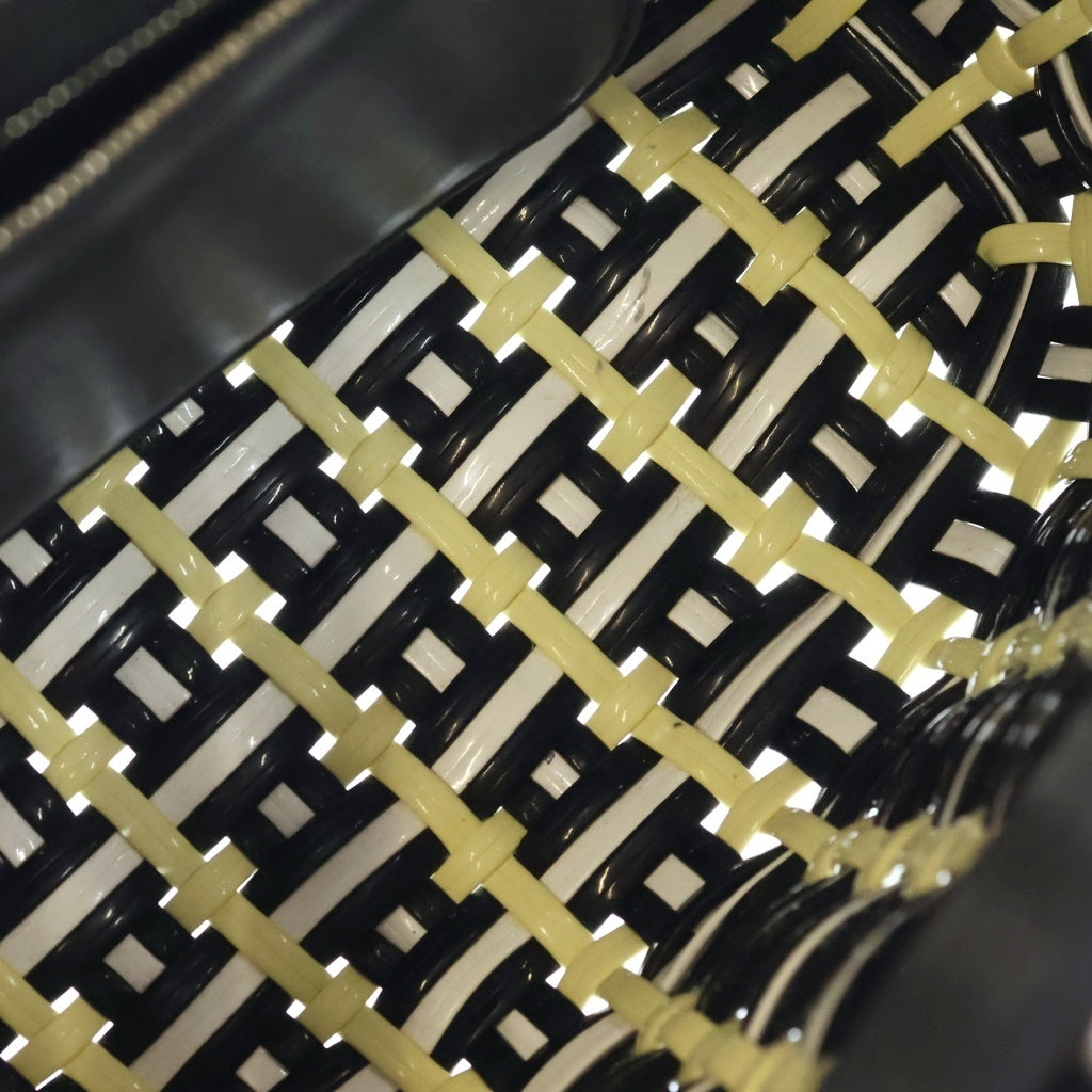 BALENCIAGA(バレンシアガ) ビストロXS バスケットバッグ 2WAYバッグ ハンドバッグ ショルダーバッグ ブラック×ホワイト マルチカラー シルバー金具 レディース