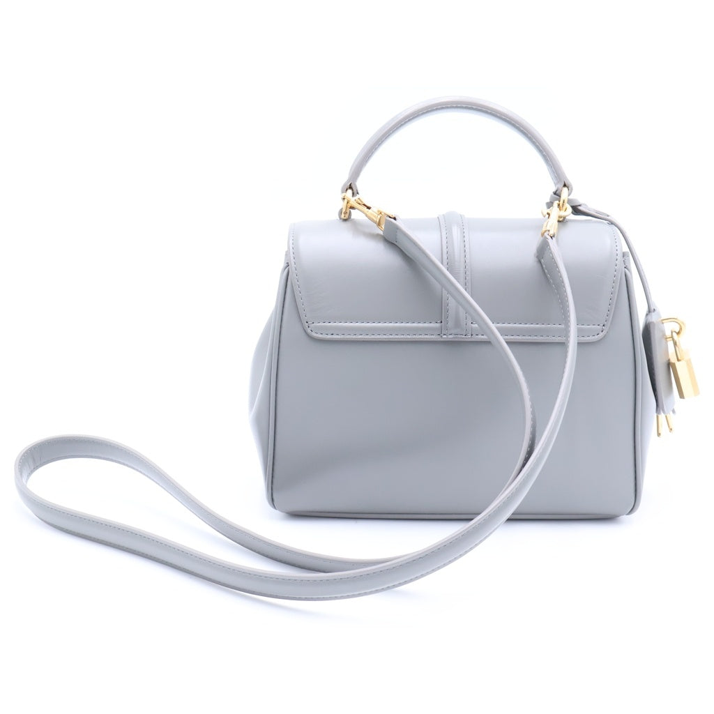 CELINE(セリーヌ) 16 セーズ スモール 2wayバッグ ハンドバッグ ミニバッグ ショルダーバッグ グレー レザー ゴールド金具 レディース