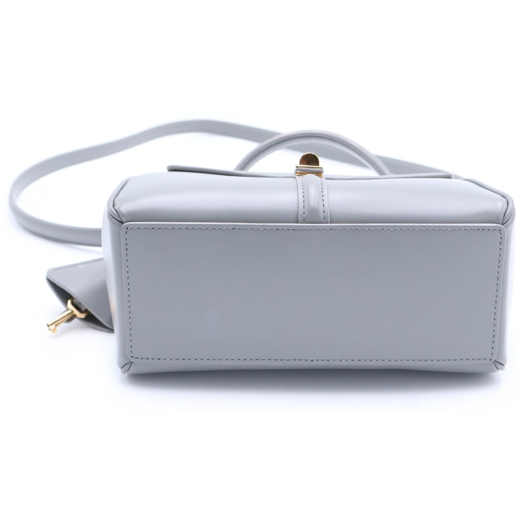 CELINE(セリーヌ) 16 セーズ スモール 2wayバッグ ハンドバッグ ミニバッグ ショルダーバッグ グレー レザー ゴールド金具 レディース
