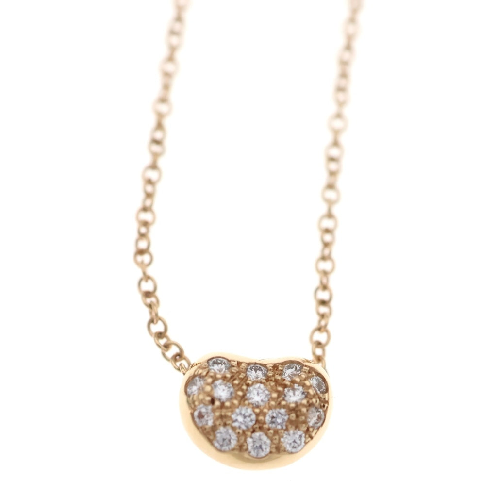 TIFFANY & Co.(ティファニー) エルサ ペレッティ ビーンズ メレダイヤ ネックレス ペンダント チェーン ピンクゴールド K18YG レディース