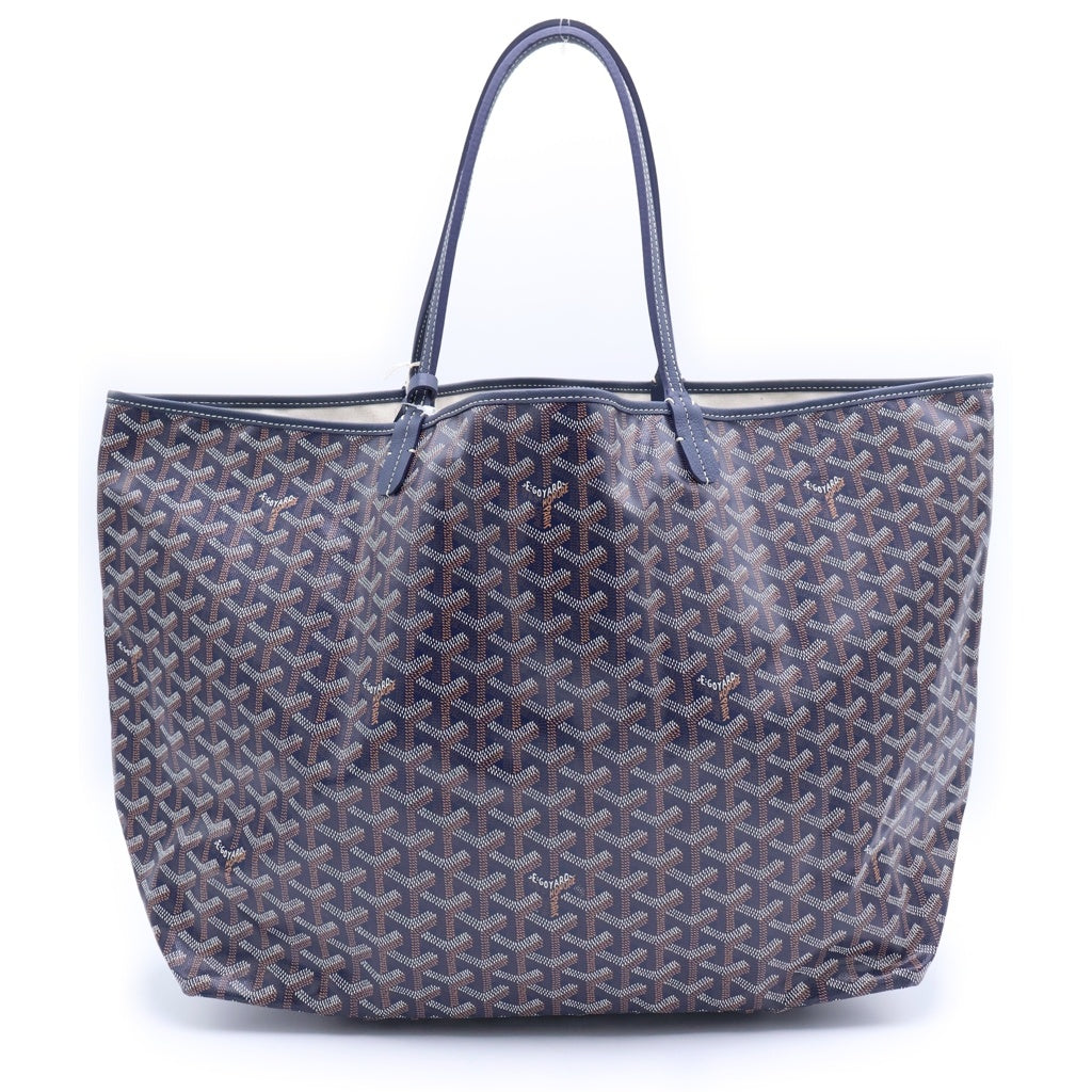 GOYARD(ゴヤール) サンルイGM トートバッグ ハンドバッグ ネイビー PVC×レザー レディース