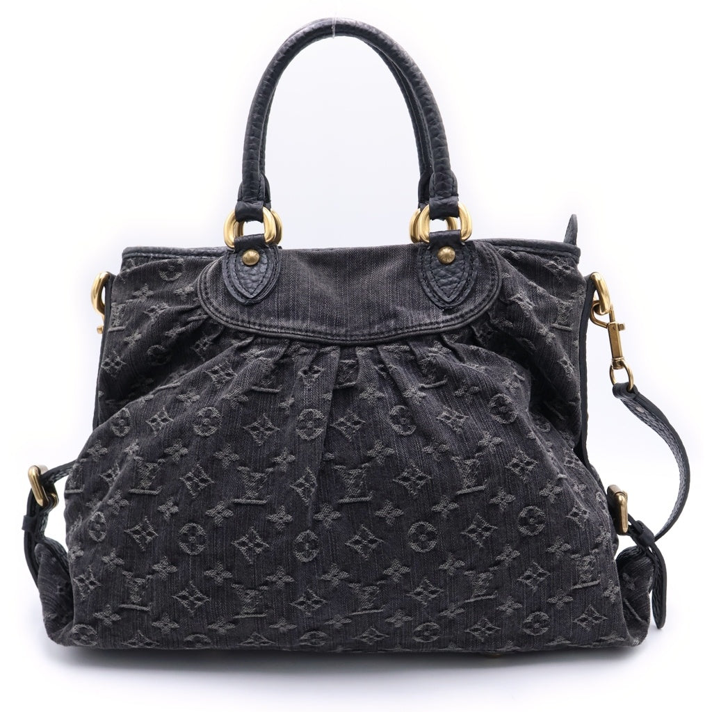 LOUIS VUITTON(ルイヴィトン) モノグラムデニム ネオカビィMM 2WAYバッグ ハンドバッグ ショルダーバッグ ブラック レザー×デニム M95351 ゴールド金具 レディース