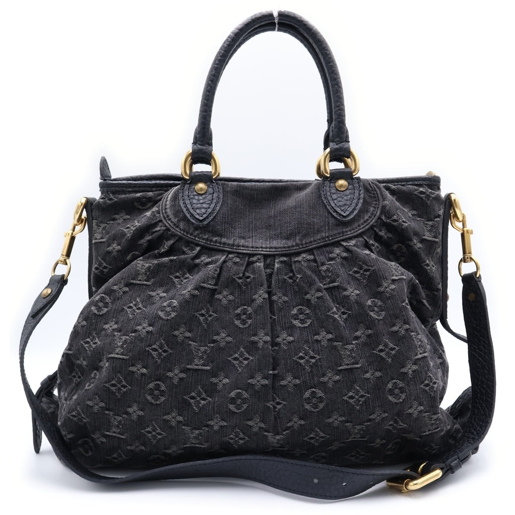LOUIS VUITTON(ルイヴィトン) モノグラムデニム ネオカビィMM 2WAYバッグ ハンドバッグ ショルダーバッグ ブラック レザー×デニム M95351 ゴールド金具 レディース